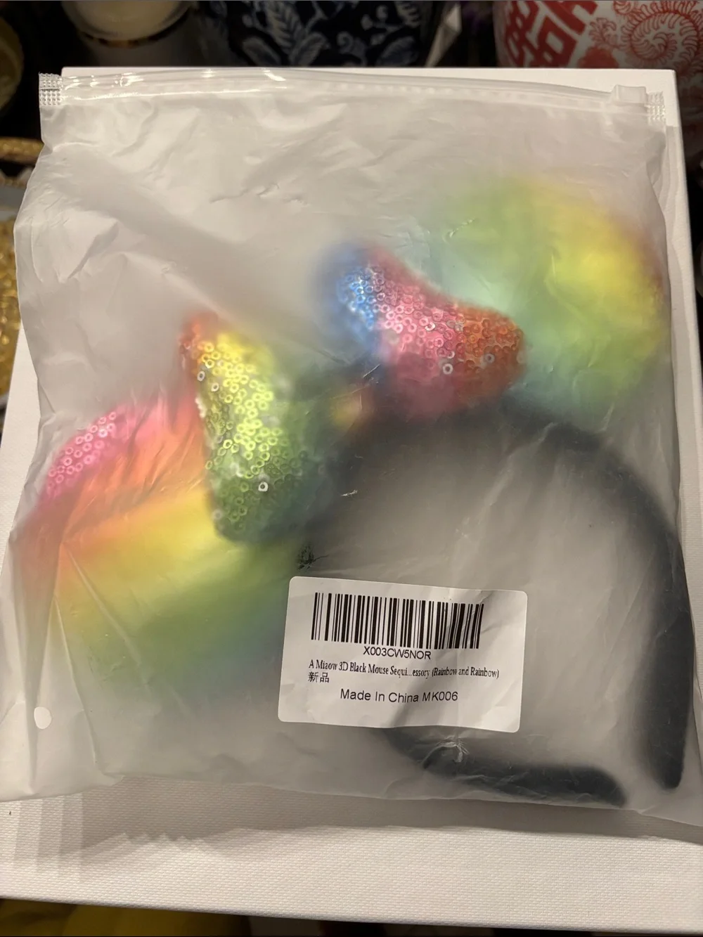 Sequin Rainbow Mouse Ear Headband for Kids